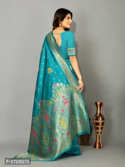 Classic Art Silk Jacquard Saree with Blouse piece-thumb3