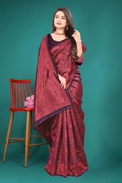 Classic Art Silk Jacquard Saree with Blouse piece