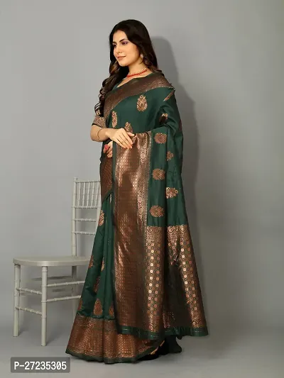 Classic Art Silk Jacquard Saree with Blouse piece-thumb3