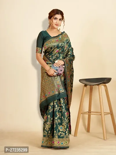 Classic Art Silk Jacquard Saree with Blouse piece-thumb0