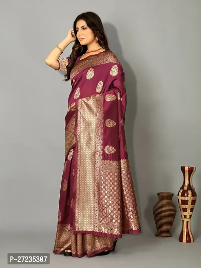 Classic Art Silk Jacquard Saree with Blouse piece-thumb4