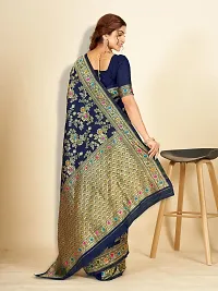 Classic Art Silk Jacquard Saree with Blouse piece-thumb1