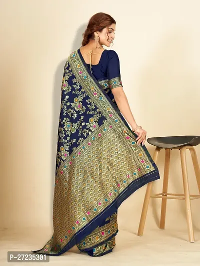 Classic Art Silk Jacquard Saree with Blouse piece-thumb2