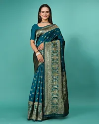 Classic Art Silk Jacquard Saree with Blouse piece-thumb3