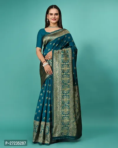 Classic Art Silk Jacquard Saree with Blouse piece-thumb4