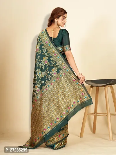 Classic Art Silk Jacquard Saree with Blouse piece-thumb2