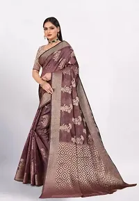 Gold Printed Soft Organza Saree With Zari Butta Work For Multiple Occasions Like Festivals And Parties-thumb3