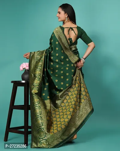 Classic Art Silk Jacquard Saree with Blouse piece-thumb2