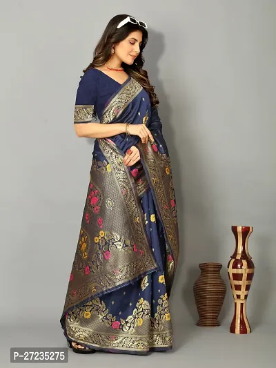 Classic Art Silk Jacquard Saree with Blouse piece-thumb3