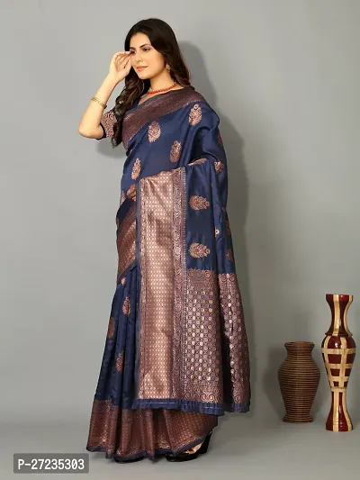 Classic Art Silk Jacquard Saree with Blouse piece-thumb5