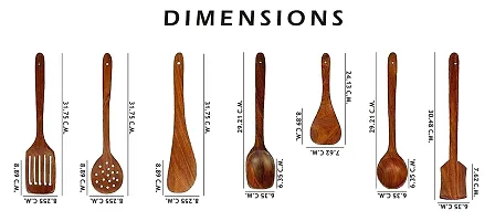 NOHUNT Kitchen Utensils Set, Wooden Cooking Utensil Set Non-Stick Pan Kitchen Tool Wooden Cooking Spoons and Spatulas Wooden Spoons for Cooking Spoon Set of 7-thumb4