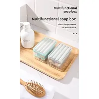 NOHUNT Roller Style Soap Box with Bubbler Transparent Sponge Holder Hands Free soap Holder Storage Case Container Bathroom Accessories-thumb1