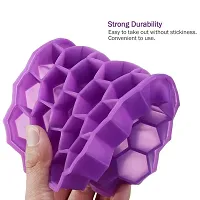 NOHUNT Silicone Ice Cube and Mold Tray Flexible Silicone Honeycomb Design 37 Cavity Multicolor (20 X 11 cm) (Color for Availability)-thumb2