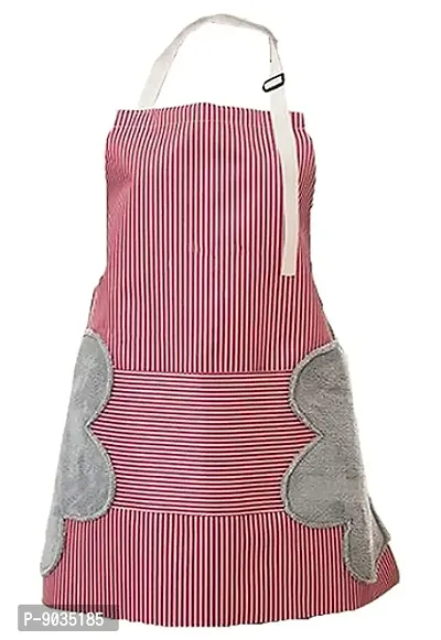 NOHUNT Cooking Apron | Adjustable Waterproof / oil-proof Chef Apron with Pocket and 2 Side Coral Velvet Towels for Hands Wiping Quilt for Home Kitchen, Grill, Restaurant (Pack of 1)