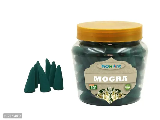 NOHUNT Dhoop Cones for Pooja 80av Gm Pack I Handmade Incense Cone Fragrance Non-Charcoal Non-Toxic | Made by Dried Flowers (Mogra)-thumb0