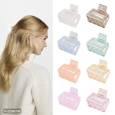 6 Hair Claw Clips for Women - Small Claw Clips for Thin Hair 1.57 Inch Mini Hair Clips No Slip Medium Hair Clips Square Claw Clips Hair Styling Accessories for Women Girls