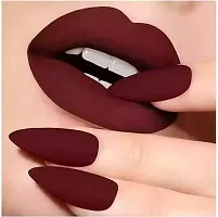 Combo Pack of 36H Eyeliner Waterproof (Black) , Liquid Matte Lipstick  Nail Polish - Maroon Edition-thumb1