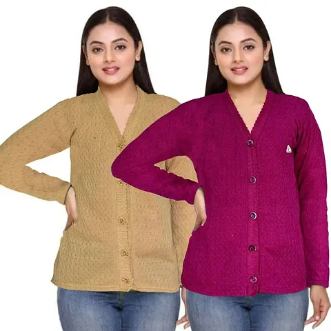 Women Wool Sweater/ Cardigan Pack Of 2