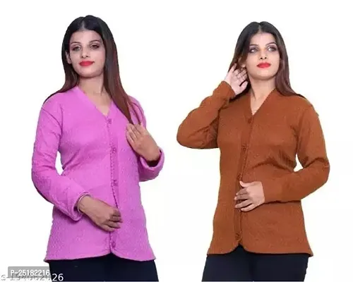 Women Cotton Wool Sweater/ Cardigan Pack Of 2