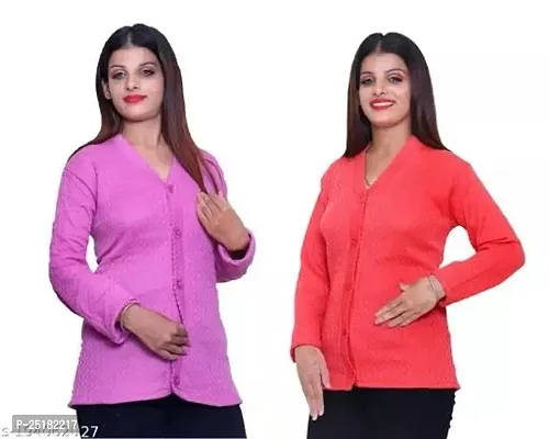 Women Cotton Wool Sweater/ Cardigan Pack Of 2