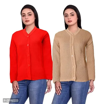 Women Cotton Wool Sweater/ Cardigan Pack Of 2-thumb0