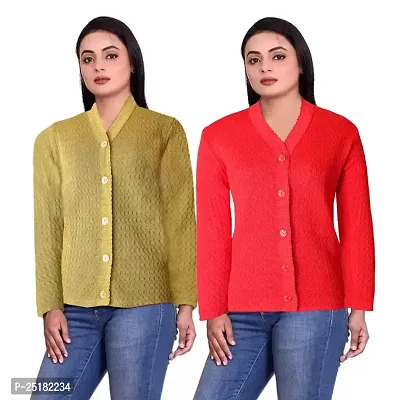 Women Cotton Wool Sweater/ Cardigan Pack Of 2-thumb0