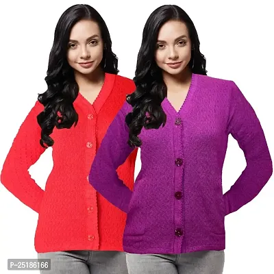 Women Cotton Wool Sweater/ Cardigan Pack Of 2-thumb0