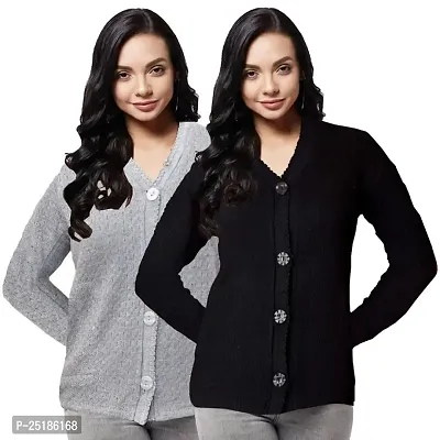 Women Cotton Wool Sweater/ Cardigan Pack Of 2-thumb0