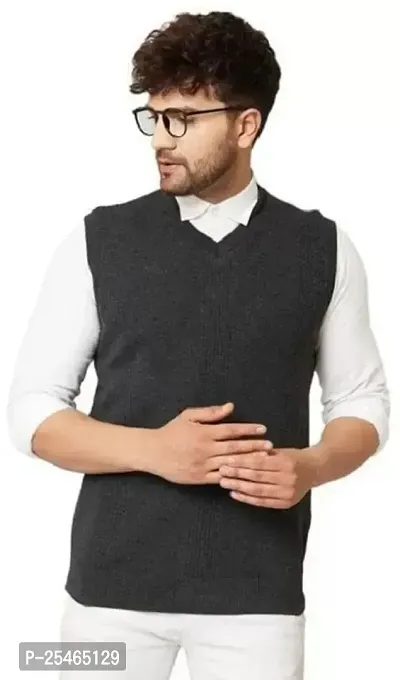 Mens Wool Half Sleeve Sweater-thumb0