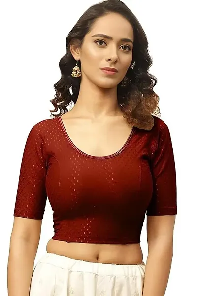 Trendy Jacquard Stretchable Blouse For Women