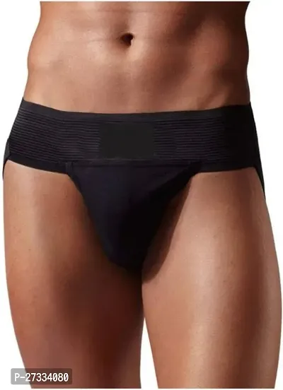 Stylish Black Cotton Solid Briefs For Men-thumb0