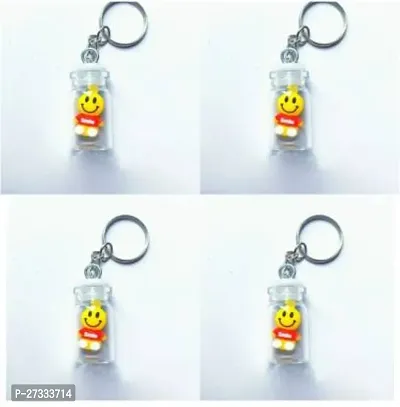 Stylish Smiley Face Keychains Pack Of 4-thumb0