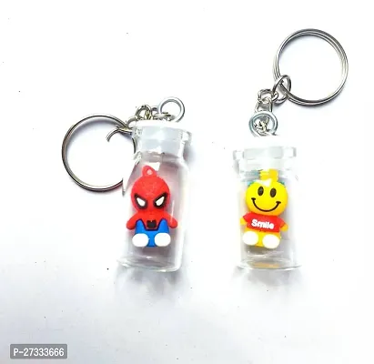 Stylish Cute Cartoon Character Keychain For Men And Women Pack Of 2-thumb0