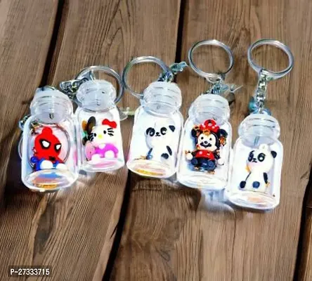 Stylish 3D Cartoon Character Keychain Pack Of 5-thumb0