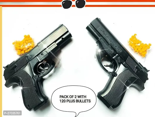 Stylish P729 Real Battle Pack Of 2 Supper Duper Real Mouser Toy Gun Guns And Darts Black-thumb0