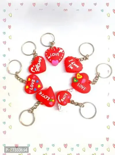 Stylish Love Shape Keychains Pack Of 7