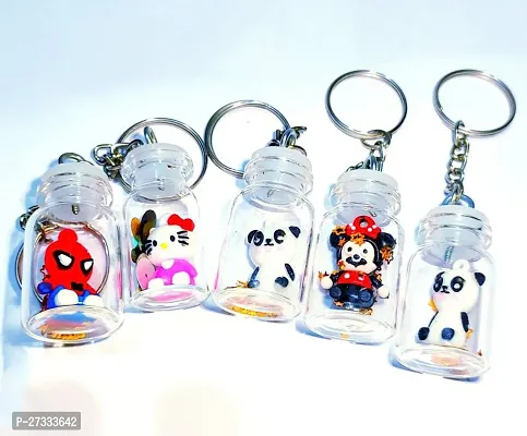 Stylish Cartoon Character Keychains Pack Of 5-thumb0