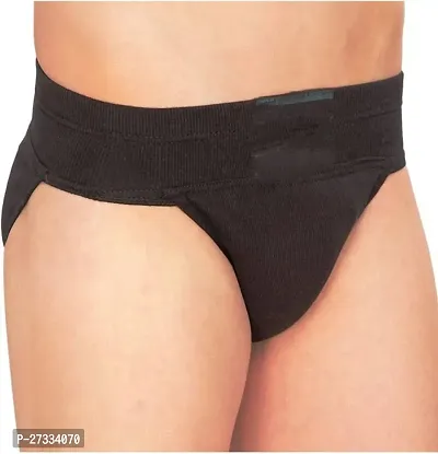 Stylish Black Cotton Solid Briefs For Men-thumb0