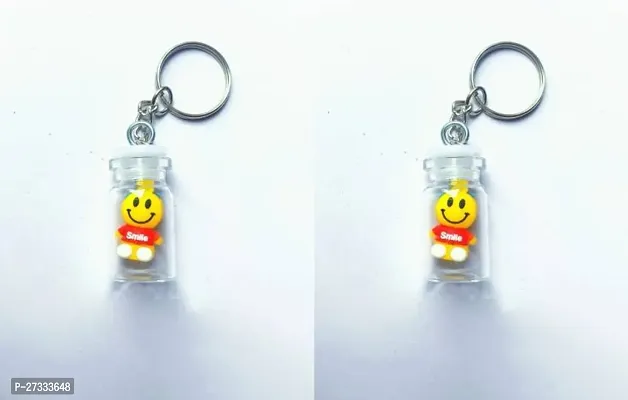 Stylish Smiley Face Keychain Pack Of 2-thumb0