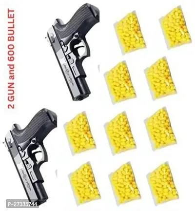 Stylish P729 Pack Of 2 Mouser Gun With 10 Pkt Bullets For Kids And Boys Guns And Darts Black-thumb0