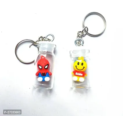 Stylish Cute Cartoon Character Keychain Pendant Pack Of 2-thumb0