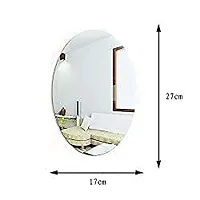 OZKET Flexible Mirror Sheets Self-Adhesive Plastic Mirror Tiles Non-Glass Mirror Stickers for Home Decoration (Oval Shape) (30x45x1)-thumb2