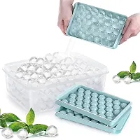 OZKET Round Ice Cube Tray with Lid,Ice Ball Maker Mold for Freezer,Mini Circle Ice Cube Tray Making 1 in X 33PCS Small Sphere Ice Chilling Cocktail Whiskey Tea & Coffee (1 Packs )-thumb1