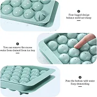 OZKET Round Ice Cube Tray with Lid,Ice Ball Maker Mold for Freezer,Mini Circle Ice Cube Tray Making 1 in X 33PCS Small Sphere Ice Chilling Cocktail Whiskey Tea & Coffee (1 Packs )-thumb2