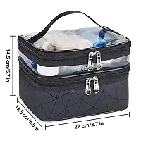 OZKET Makeup Bags Double Layer Travel Cosmetic Cases Make up Organizer Toiletry Bags - Black Diamond-thumb1