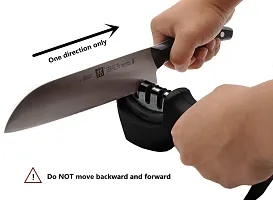 OZKET Manual 3 Stage Knife Sharpener, Advanced 3 Stage Sharpening Tool for Ceramic Knife and Steel Knives, Knife Sharpener Rod for Kitchen (Easy Manual Sharpening)-thumb1