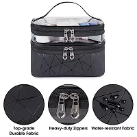 OZKET Makeup Bags Double Layer Travel Cosmetic Cases Make up Organizer Toiletry Bags - Black Diamond-thumb4