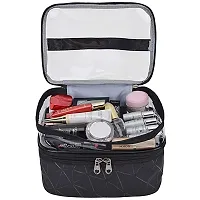 OZKET Makeup Bags Double Layer Travel Cosmetic Cases Make up Organizer Toiletry Bags - Black Diamond-thumb2