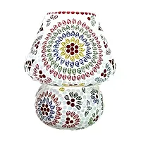 SHUBHAARAMBH Glass Mosaic Lamp for Home Decoration Mushroom Shaped Glass Table Lamp Turkish lamp Multicolour Dome Height 17cm (ML02)-thumb2