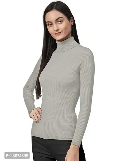 Women Winter Roll-Up Turtle Neck Top-thumb0